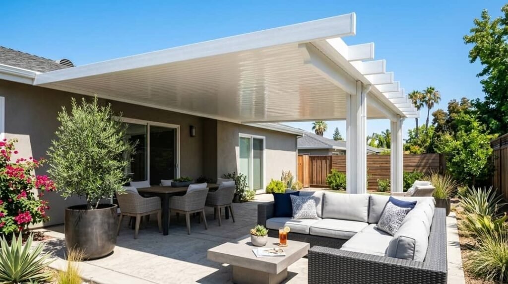 best patio cover materials for Sacramento weather